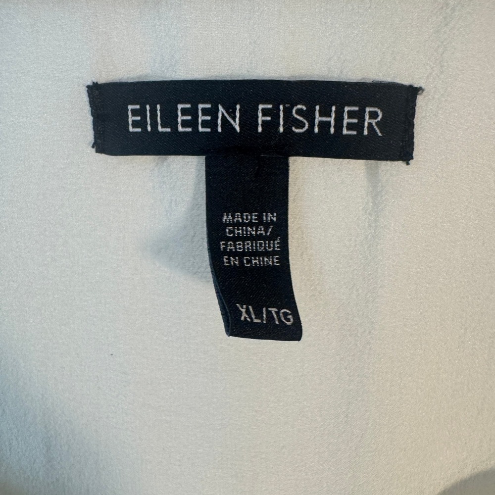 Eileen Fisher Silk Tank Top Ivory Layered High Low XL Minimalist Quiet Luxury - Picture 6 of 11